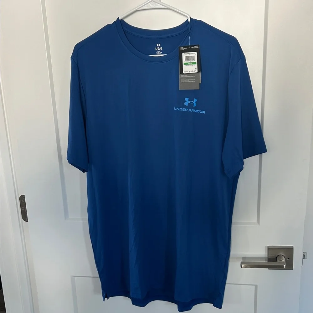 Under Armour Rush Men’s Royal Blue Short-Sleeve Performance Tee L - Picture 7 of 7